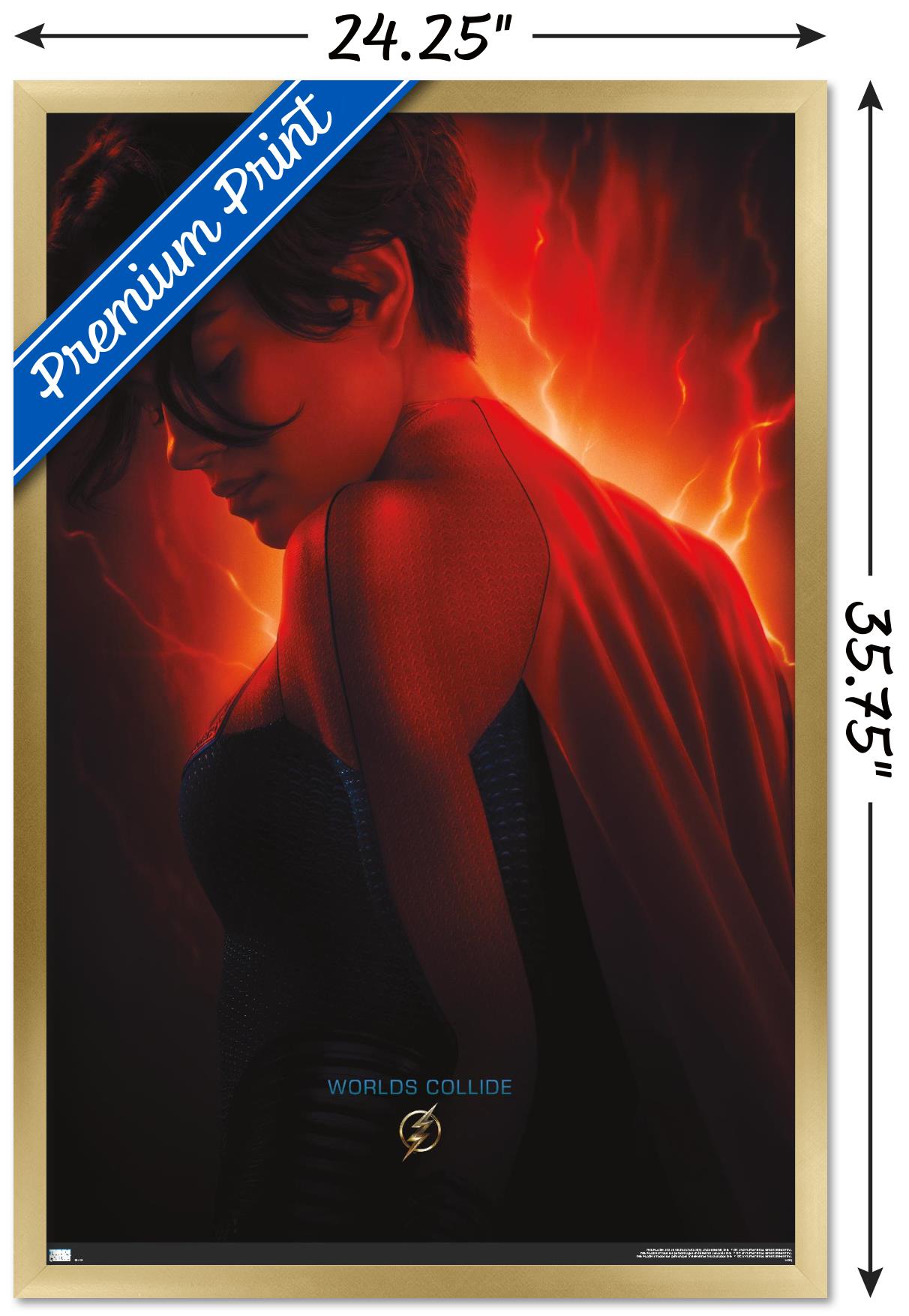 DC Comics Movie The Flash - Supergirl One Sheet Wall Poster, 22.375" x 34" Framed