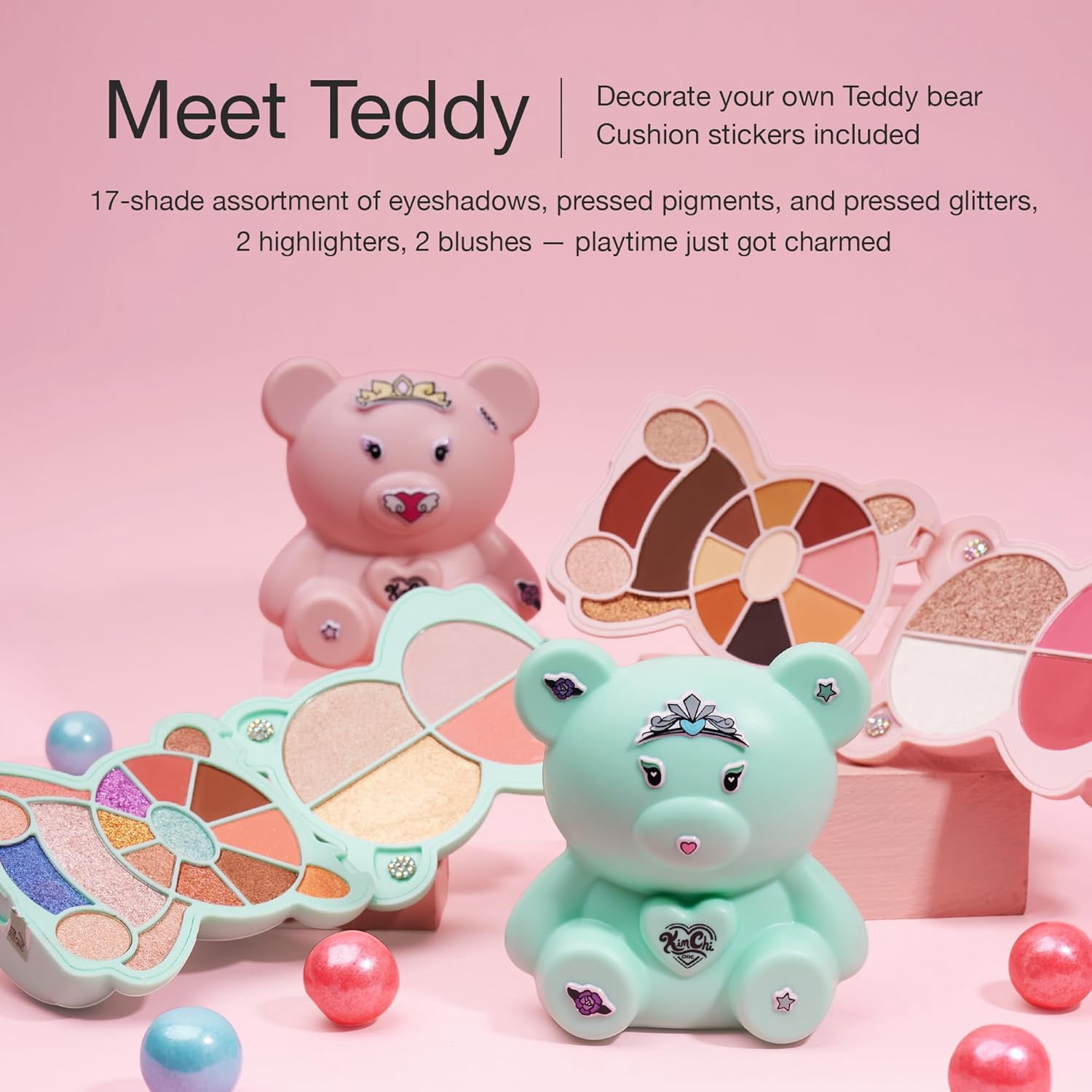 KimChi Chic Beauty Teddy Kim Shadow Palette, 01 Girlfriend Pink, 1.09 oz