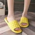 thumbnail image 5 of HNMKIU Cozy Slippers Summer Solid Color Slides for Women Men Indoor Bathroom Hotel Soft Sole Couples Casual Breathable Womens Shoes Yellow,6.5, 5 of 7