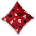 thumbnail image 2 of Valentines Day Pillow Covers 20x20 Set of 2, Red Black Love Heart Valentines Decorations Throw Pillow Covers Outdoor Valentine Day Holiday Farmhouse Cushion Case for Home Couch Sofa, 2 of 6