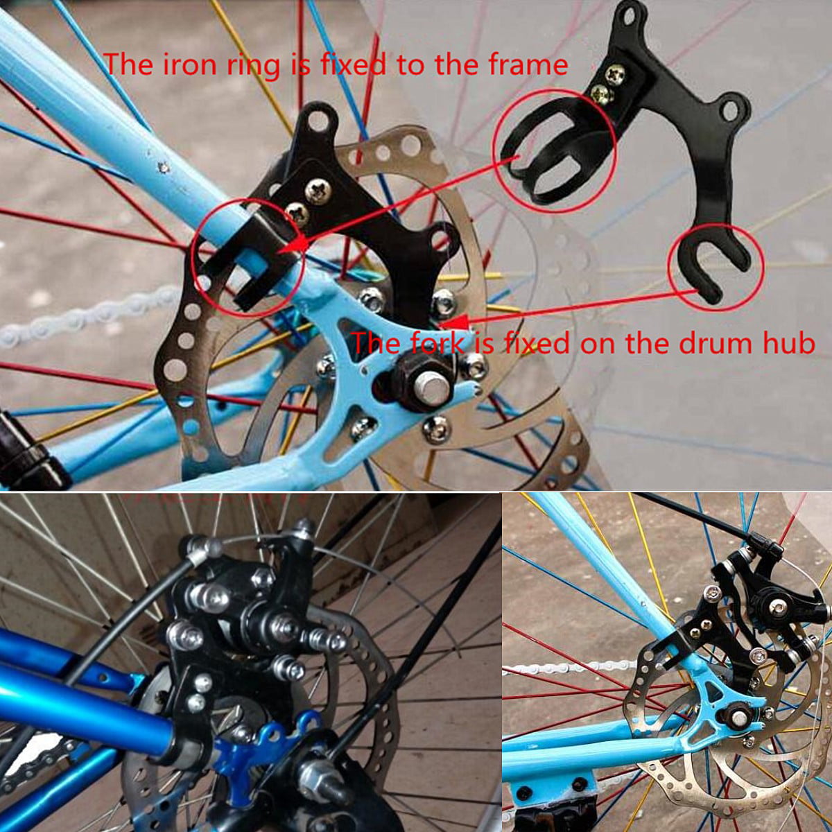 Yosoo Health Gear Bike Disc Brake Mounting Bracket,1pcs Road Bike Disc Brake Mount Adaptor Bicycle Brake Adapter for Front V Brake Caliper PM