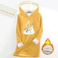 thumbnail image 2 of qelini Christmas Fleece Hoodies for Women Snowman Print Hooded Pullover Long Sleeve Tops Thermal Warm Clothes, 2 of 6