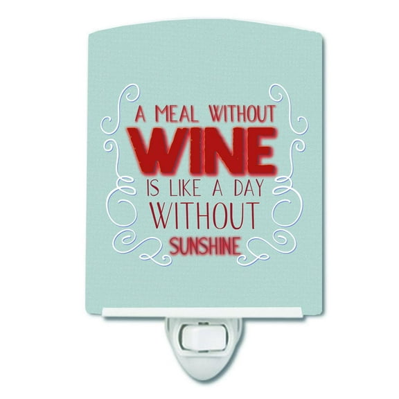 Caroline's Treasures BB5424CNL A Meal Without Wine Ceramic Night Light, 6x4x3", multicolor