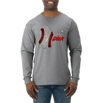 Wild Bobby, Baseball Fingerprint It's In My DNA, Sports, Men Long Sleeve Shirt, Heather Grey, Large