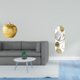 thumbnail image 2 of Escultura moderna de fruta de resina y espejo de pared decorativo para sala de estar, dormitorio, comedor, oficina, entrada, pasillo y armario., 2 of 8