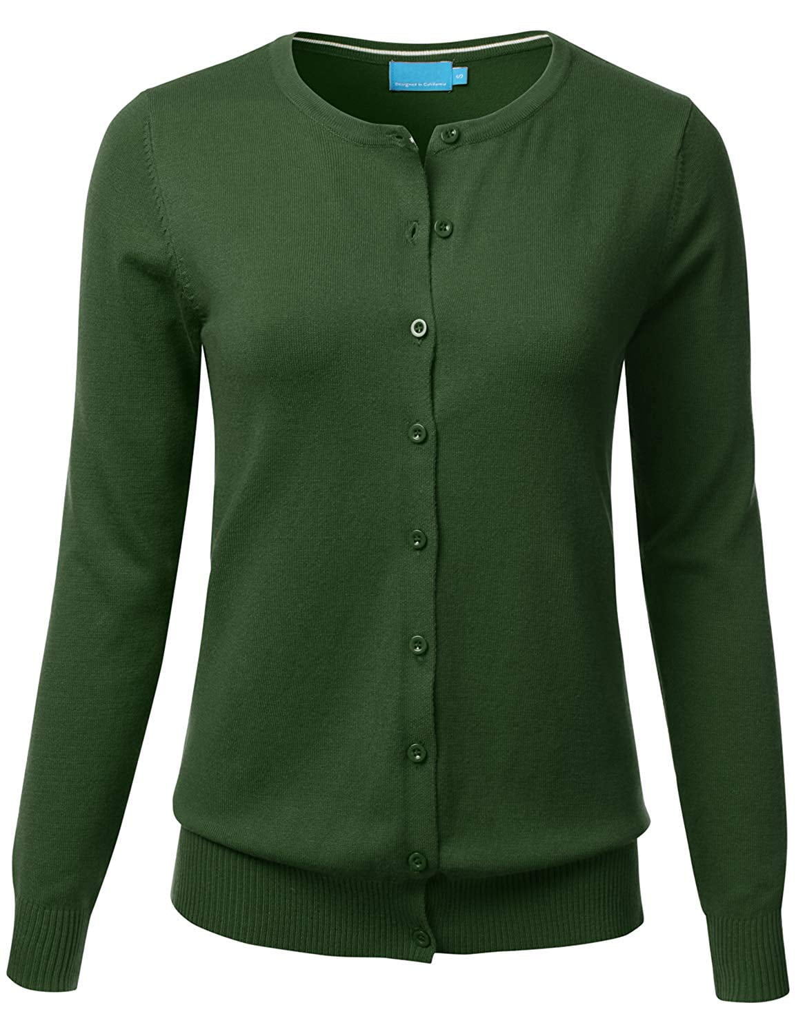 Women's Crew Neck Button-Up Knit Cardigan main image 1