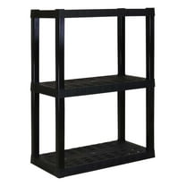 Plastic Shelves Garage Shelf Heavy Duty Shelving Unit 3-Tier 39"H x 14"D x 30"W Black-300 lbs