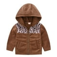 thumbnail image 2 of Odeerbi Baby Boys Girls Coats Outerwear Jackets Children's Leopard-print Jacket Fleece Hooded Zipper Jacket, 2 of 9