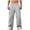 Gray, variant on Wide Leg Sweatpants for Men Casual Solid Color Sweatpants Drawstring Elastic Fashion Pocket Trousers