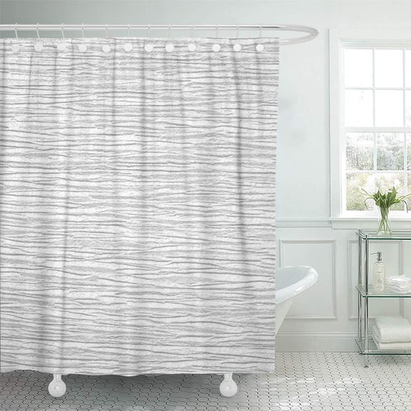 CYNLON Grey White Wall Burlap Ancient Art Backdrop Background Black Board Bathroom Decor Bath Shower Curtain 60x72 inch
