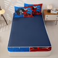 thumbnail image 4 of Erosebridal Cartoon Graffiti Spider Zipper Twin Comforter Sets with Fitted Sheet and 2 Pillowcases,Spooky Halloween Themed Zipper Bedding Set For Boys,Navy Blue Reversible,4pcs, 4 of 7