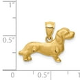 thumbnail image 4 of 14KYellow Gold Solid Diamond Cut Brushed Finish Dachshund Dog Charm Pendant, 4 of 4