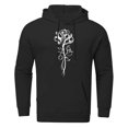 thumbnail image 3 of toraway Sweat à Capuche Manches Courtes Automne et Hiver Mode Décontractée Imprimé Lettre Manches Longues Fleur pour Vêtements L, 3 of 3