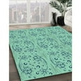 thumbnail image 3 of Ahgly Company Machine Washable Indoor Round Transitional Mint Green Area Rugs, 5' Round, 3 of 7