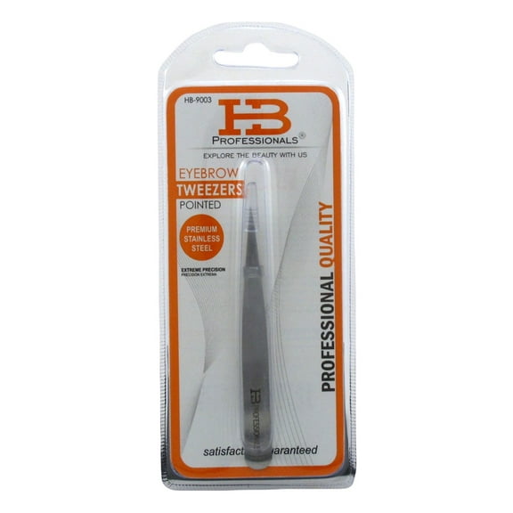 HB Professional Eyebrow Tweezers Pointed Stainless Steel (Pack of 3)