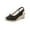 Black, variant on Htigea Women's Peep Toe Wedges Heels Slingback Espadrille Sandals Side Bowknot Casual Shoes