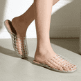 thumbnail image 3 of GJPBGK Women’s Comfortable Slip-On Jelly Sandals Breathable Mesh Flat Slippers Summer Closed-Toe Casual Beach Slippers  for Outdoor Travel & Casual Wear, 3 of 9