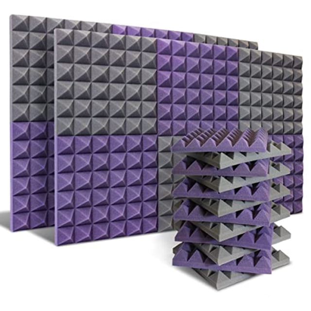 Paquete de 24 Paneles AcúSticos, Paneles de Espuma una Prueba de Sonido CuñAs de InsonorizacióN de Estudio Espuma para Reducir el Ruido de Pared para Estudio de MúSica, Etc.