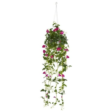 30" Petunia Hanging Basket Artificial Plant