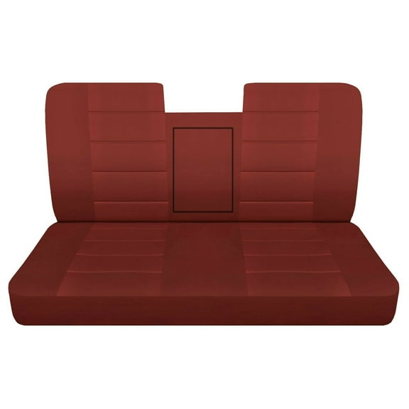 Fits 1987-1991 Ford F150 Cotton Seat Covers (Bench w/open Armrest Molded HR):Solid Maroon