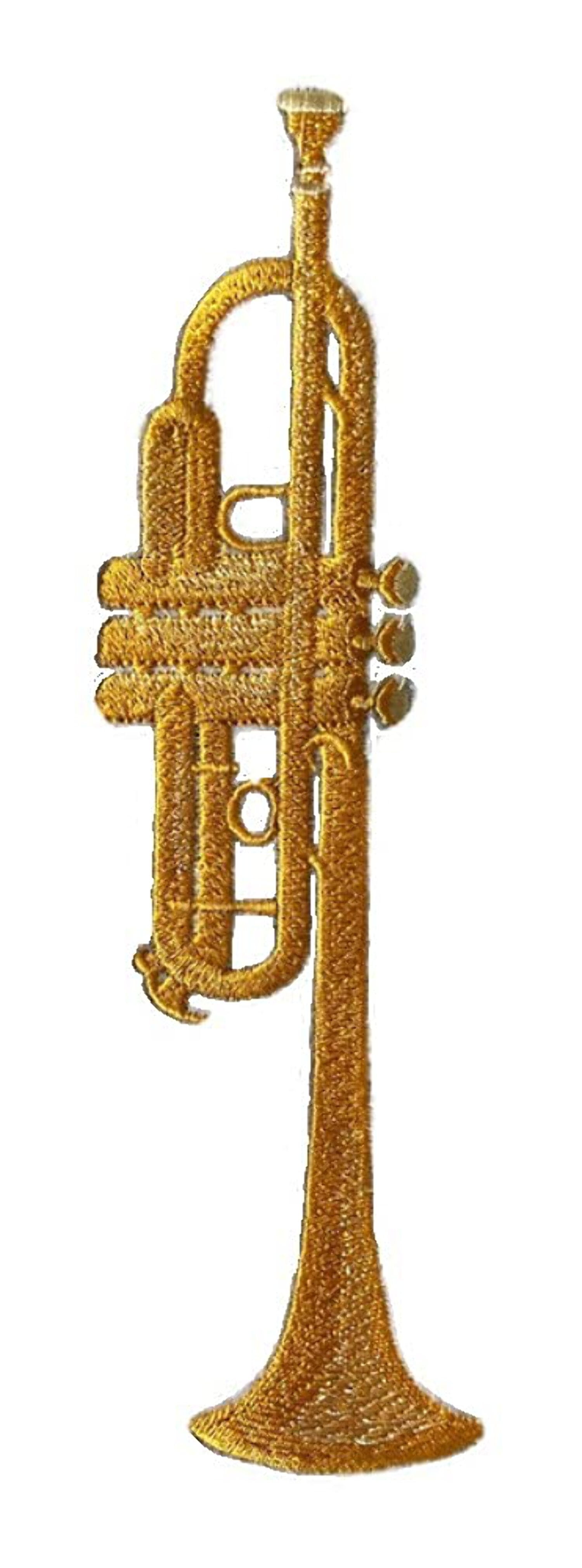 Musical Instruments [ Trumpet ][Custom and Unique] Embroidered Iron on/Sew Patch (3.66" x 8") [Made in USA]