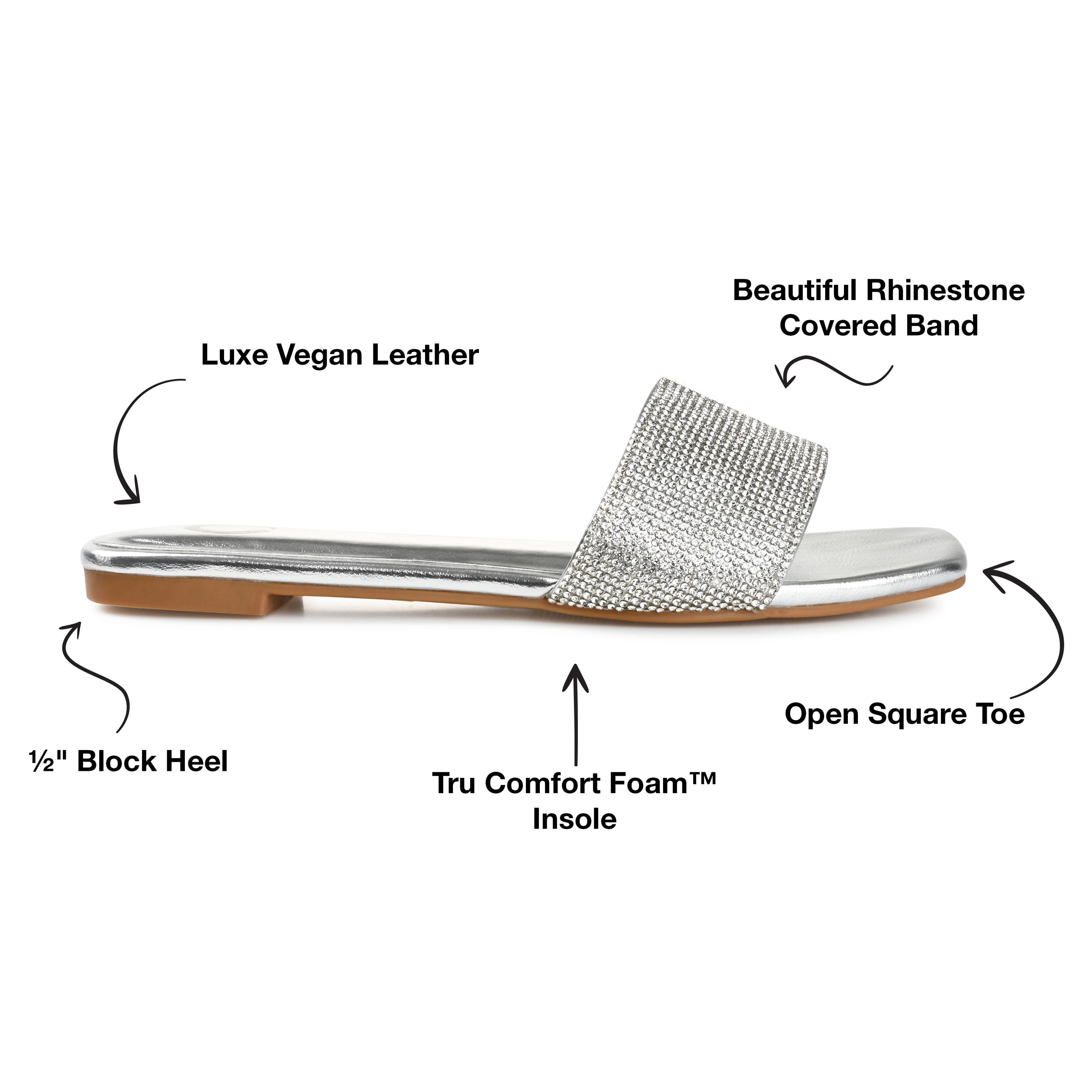 Journee Womens Grayce Slide Flat Evening Dress Sandals