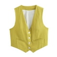 thumbnail image 5 of Ruyang Women's V Neck Buttons Vest Summer Fashion Elegant Chic Sleeveless Single OuterwearVests Female Casual Waistcoat Tops Jean Jacket Shirt Women, 5 of 8