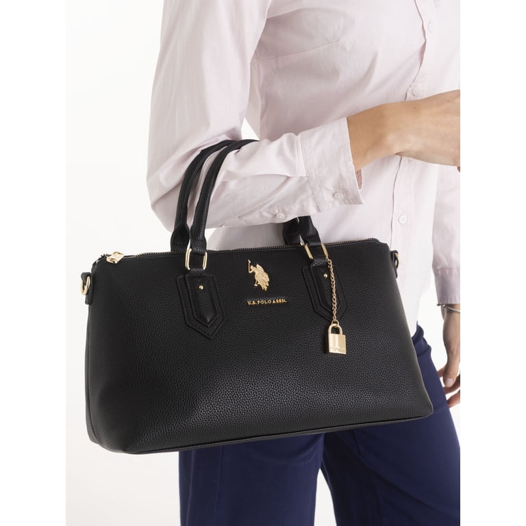 U.S. Polo Assn. Women's Lock Satchel, Black photo 2