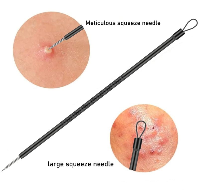 4 Professional Facial Blackhead Needle Set, Acne Whitehead Blackhead Extractor Stainless Steel, Deep Face Cleansing Tool