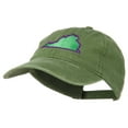 thumbnail image 2 of Virginia State Map Embroidered Washed Cotton Cap - Olive Green OSFM, 2 of 5