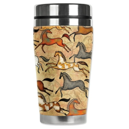 

Mugzie brand 20-Ounce MAX Stainless Steel Travel Mug with Insulated Wetsuit Cover - Southwest Horses