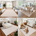thumbnail image 4 of 5x7 Area Rug for Living Room, Soft Fluffy Washable Modern Floral Indoor Floor Mat, Non Slip Shaggy Boho Accent Throw Carpet for Bedroom, Living Room, Nursery and Dining Room, Beige, 4 of 8