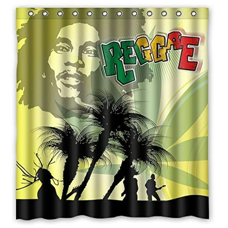 Ganma Print Famous Singer Bob Marley Shower Curtain Polyester