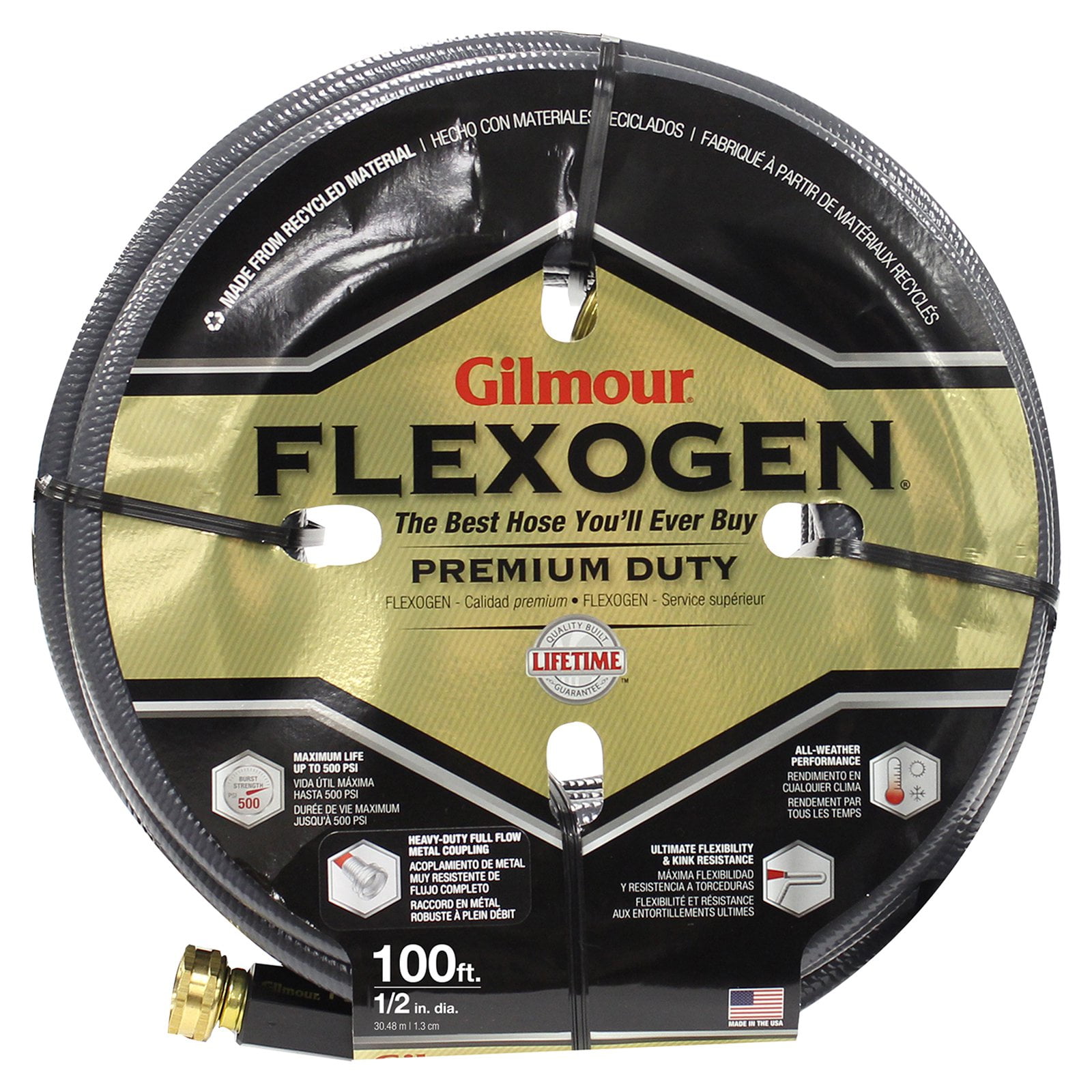 Gilmour Flexogen 1/2 in. Dia. x 25 ft. L HeavyDuty Green Vinyl Hose