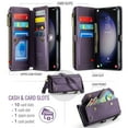 thumbnail image 5 of Compatible with Samsung Galaxy A32 5G Wallet Case, 10 Card Slots & 1 Zipper Coin Pocket & 1 Cash Slot & 1 Cash Pocket & Lanyard & Crossbody Strap & Kickstand & RFID Blocking Phone Case, Purple, 5 of 9