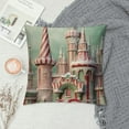 thumbnail image 2 of Nawypu Christmas Castle Throw Pillow Covers Cartoon Candy Cane Merry New Year Blue Soft Sofa Living Room pillow case Bed Home Decor Square Cover, 2 of 5
