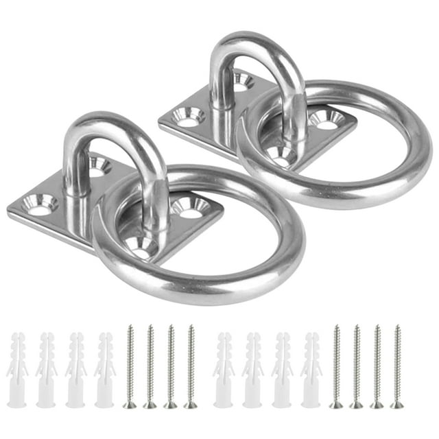 Shisuyan 2pcs Ceiling Hooks Heavy Duty Anchor Plate Stainless Steel Hooks for Hammocks Hanging