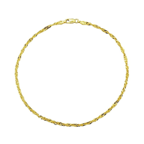 10K Yellow Gold Singapore 3mm Anklet
