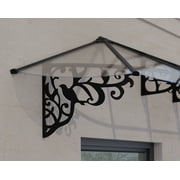 Palram - Canopia Lily 2130 7 x 3 Acrylic/Galvanized Steel Awning - Black/Clear