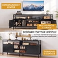thumbnail image 3 of Industrial TV Stand for 55"/60"/65" Inch TVs with Adjustable Shelf, Entertainment Centre with 2 Door & Open Shelf,Black, 3 of 9