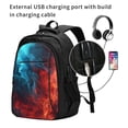 thumbnail image 2 of Balery Red And Blue Fire Mochila con carga USB para hombre y mujer - Mochila impermeable y antirrobo para portátil con puerto USB para viajes, trabajo, estudios y universidad, 2 of 7