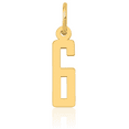 thumbnail image 3 of 14K Solid Yellow Gold Number 6 Necklace Chain Pendant Charm, 3 of 8