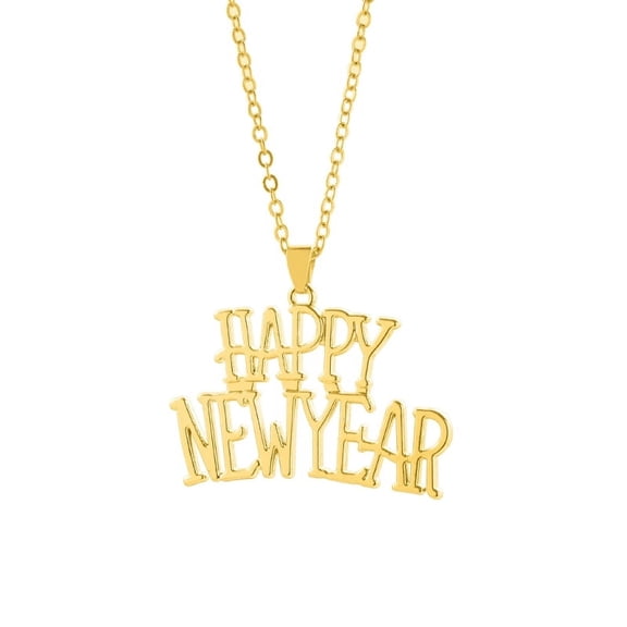 ZPAQI Hollow Happy New Year Pendant Necklace Earrings Sweet Cool Collar Necklace