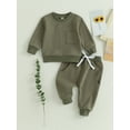 thumbnail image 2 of Bagilaanoe 2PCS Toddler Baby Boy Long Pants Set Long Sleeve Sweatshirt Pullover Tops + Drawstring Sweatpants 6M 12M 18M 24M 3T Kids Casual Sweatsuits, 2 of 8