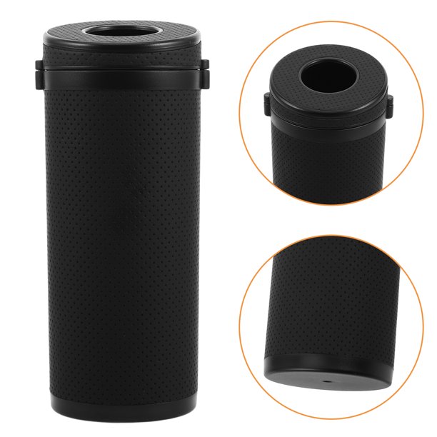unbranded Porta Pañuelos Redondo Para Auto De Cuero Negro Con Elegante Y Almacenamiento