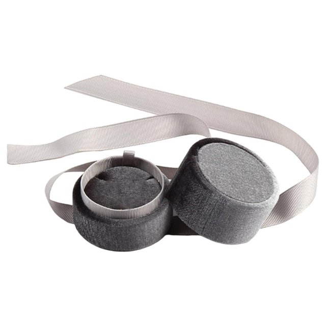 Joyero cilíndrico Jinwen con lazo desmontable gris portátil