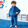 thumbnail image 2 of 1-7T Toddler Little Boys Girls Winter Warm Fleece Clothes 2Pcs Kids Casual Thick Plush Zipper Jacket Coat with Pockets + Solid Long Pant Set, 2 of 9