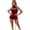 Red, variant on Sparkly Sequin Two Piece Outfits for Women Backless Irregular Halter Tank Top and Shorts Matching Set Rave Party Clubwear
