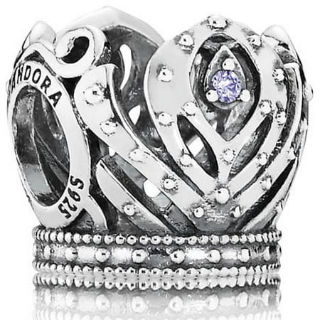 Authentic 791589ACZ Charm Disney, Anna's Crown with Purple Cubic Zirconia