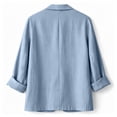 thumbnail image 4 of Long Sleeve Linen Blazer Womens Casual Spring Summer Fall Lightweight Jackets Light Blue XL, 4 of 8